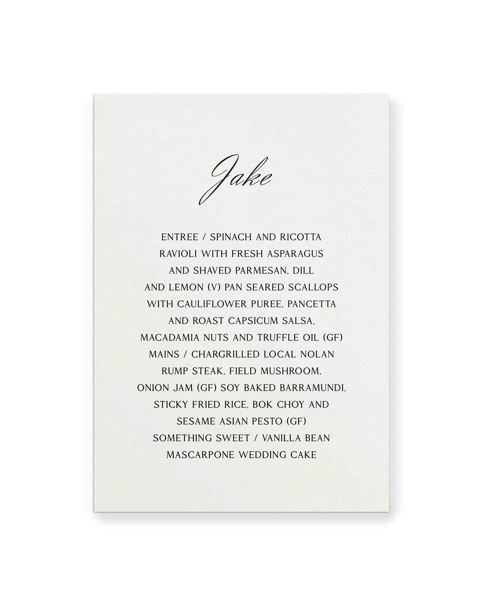 Bodega Menu