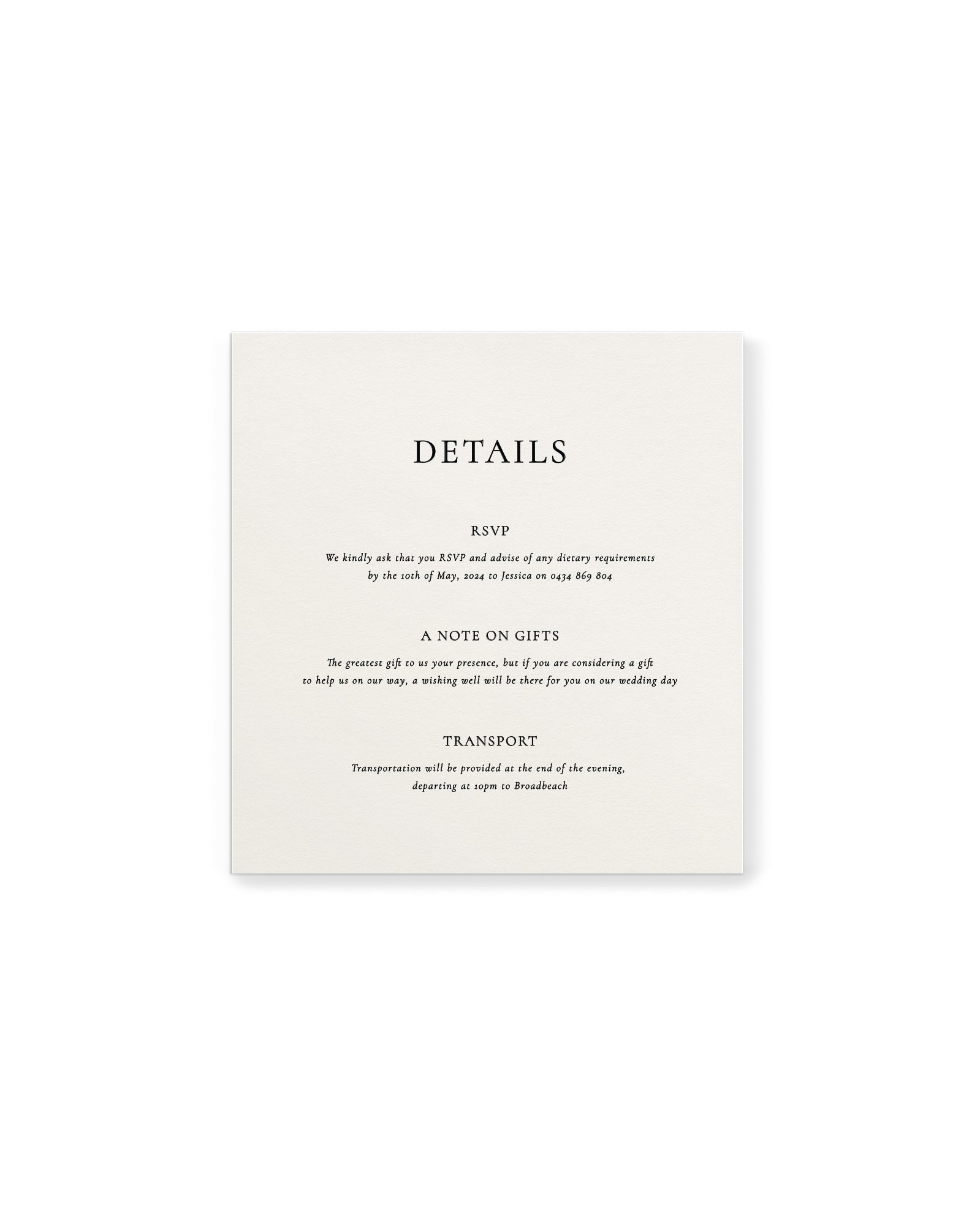 George Details Card
